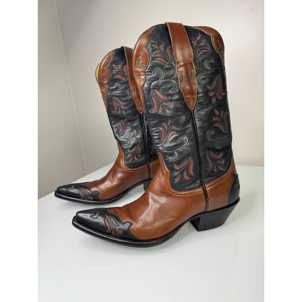 Women's Stallion Lilly Cowgirl Cowboy Western Boots Size 7 C X-5RL Hand Made - Picture 2 of 16